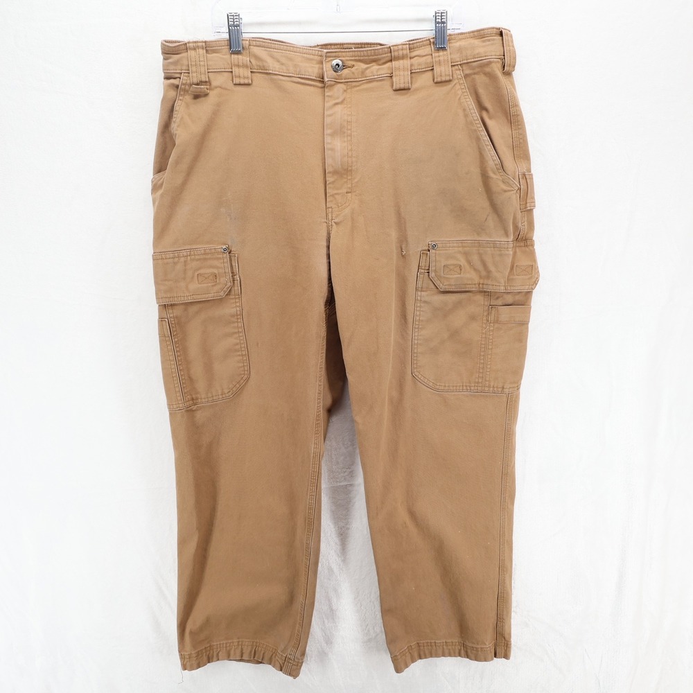 Duluth Trading Co Flex Fire Hose Cargo Pants Mens 40x30 Brown 45507B Workwear